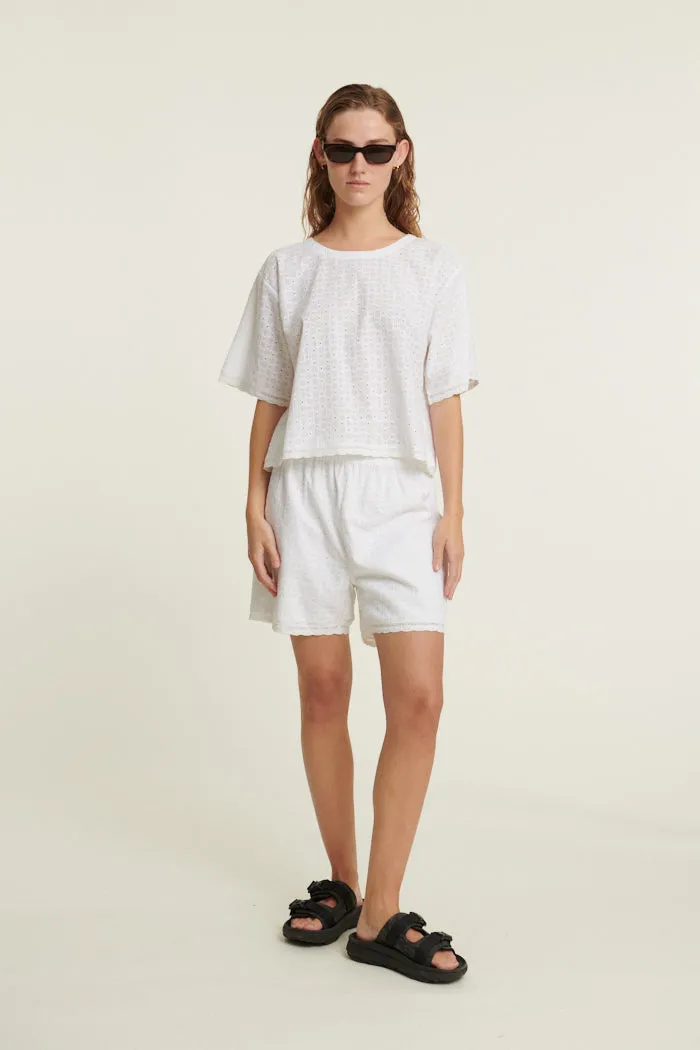 Adie Crop Tee - Bright White
