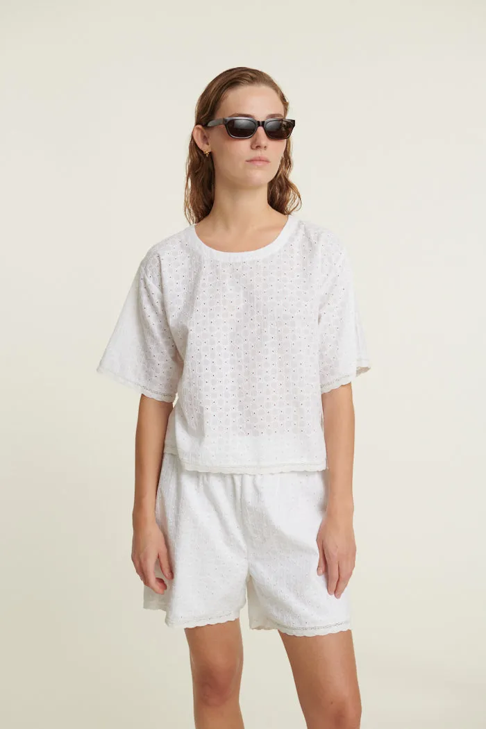 Adie Crop Tee - Bright White