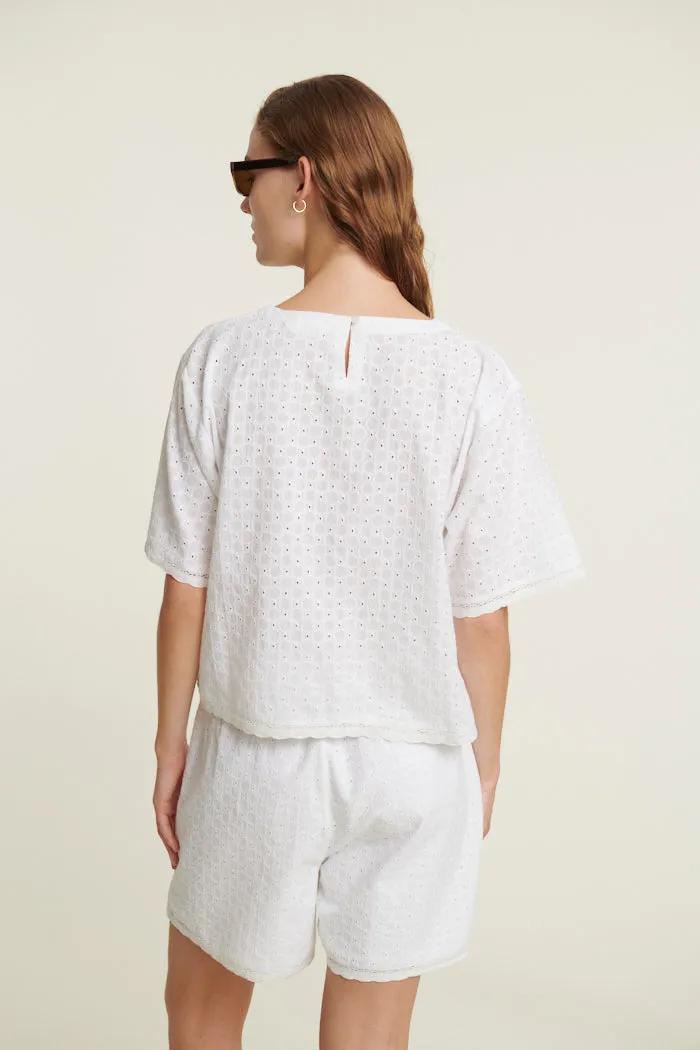 Adie Crop Tee - Bright White