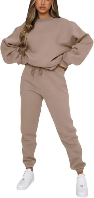 Alunzoem Jogger Sets for Women 2 Piece Sweatsuit Outfits Long Sleeve Pullover Sweatshirt Pants Set Tracksuit
