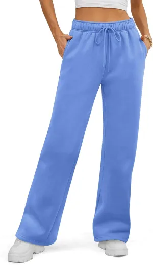 ATHMILE Womens Sweatpants 2025 Baggy Wide Fleece Lined Straight Leg Pants