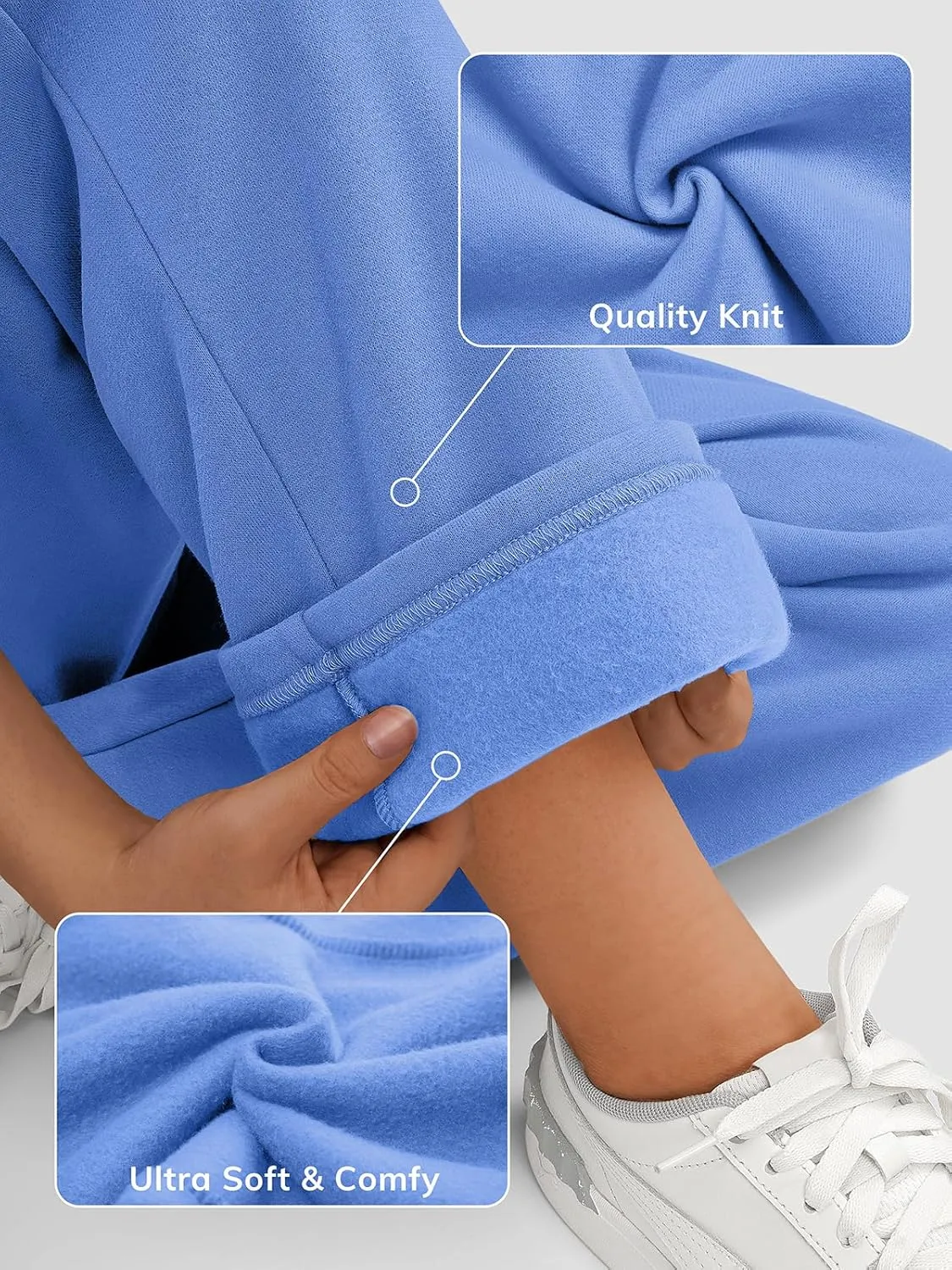 ATHMILE Womens Sweatpants 2025 Baggy Wide Fleece Lined Straight Leg Pants