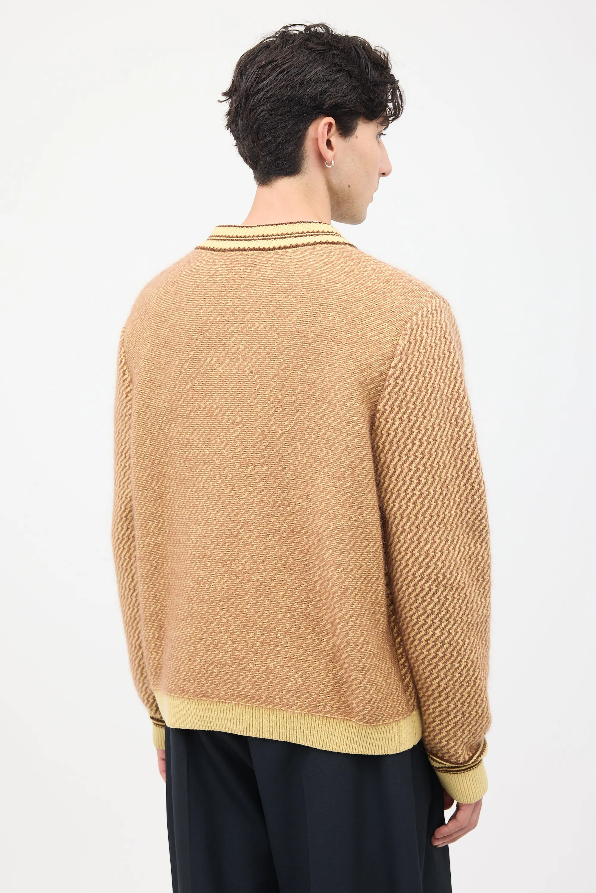 Brown & Yellow Cashmere Clarinet Sweater