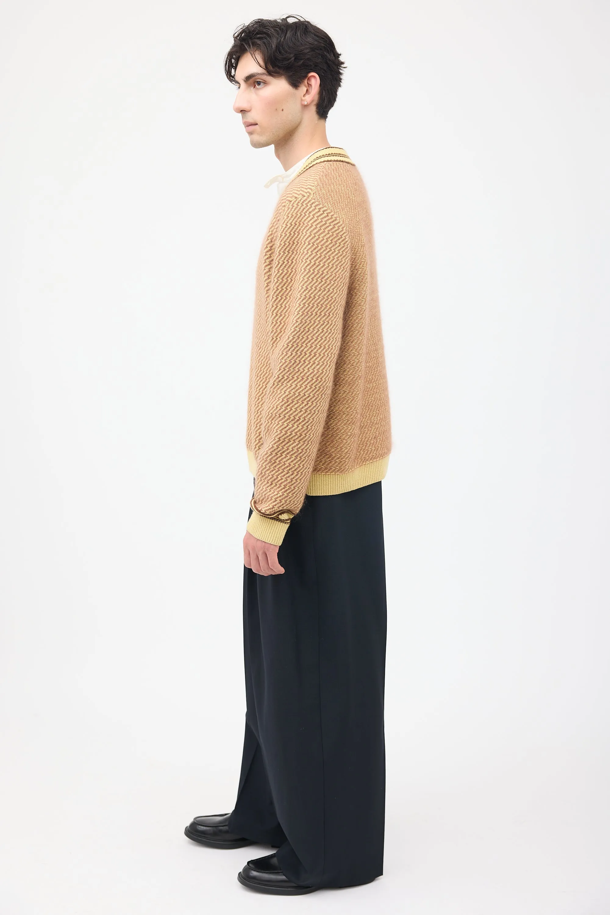 Brown & Yellow Cashmere Clarinet Sweater