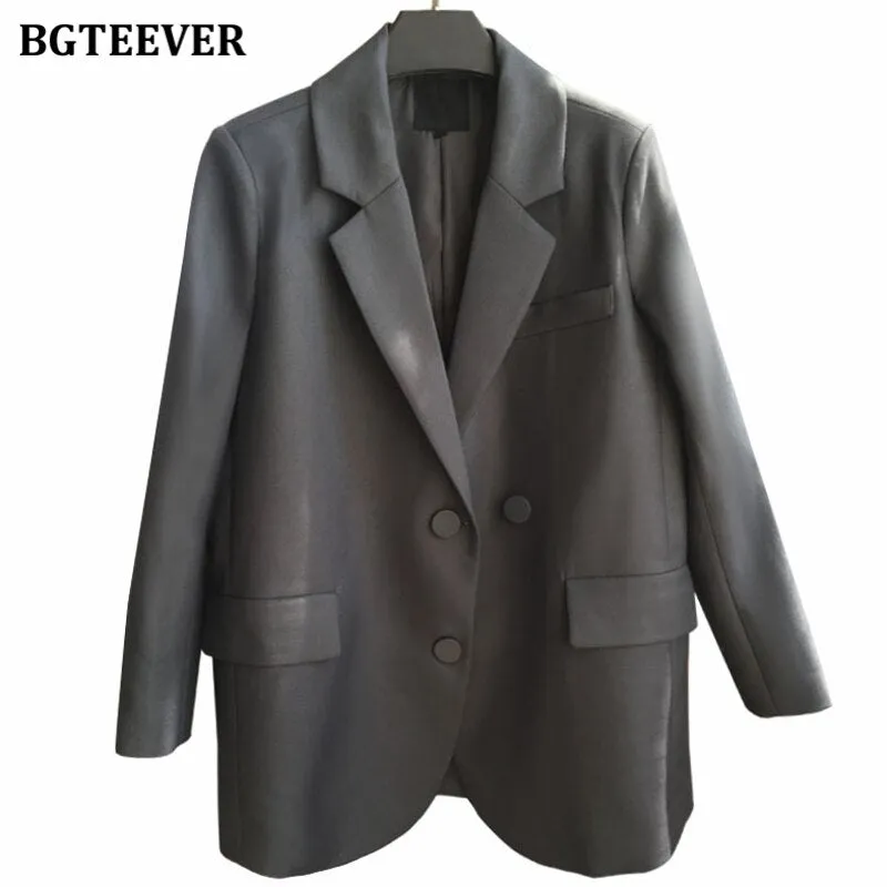 Christmas Gift Joskaa Fashion Buttons Loose Blazer for Women Chic Long Sleeve Pockets Women Suit Jackets 2020 Autumn Winter Female Outwear