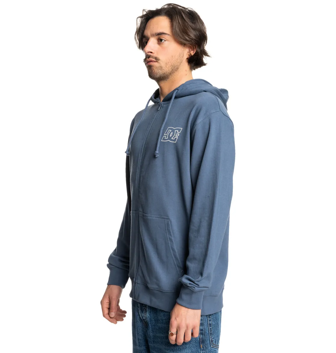 DC Men's Pallet Zip-Up Hoodie Vintage Indigo ADYFT03438_BYL0