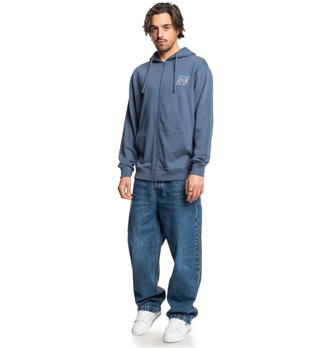 DC Men's Pallet Zip-Up Hoodie Vintage Indigo ADYFT03438_BYL0