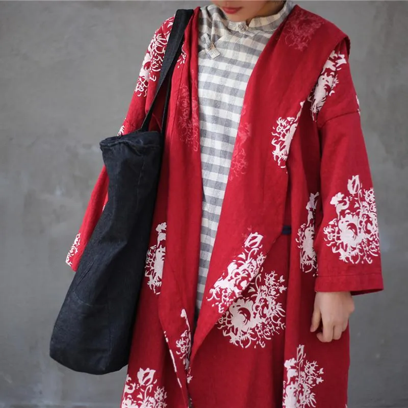 Dragon Empire Loose Hooded Linen Cardigan | Lotus
