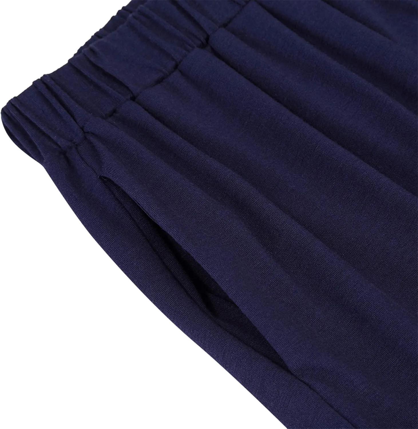 GlorySunshine Women's Elastic Waist Solid Palazzo Casual Wide Leg Pants with Pockets