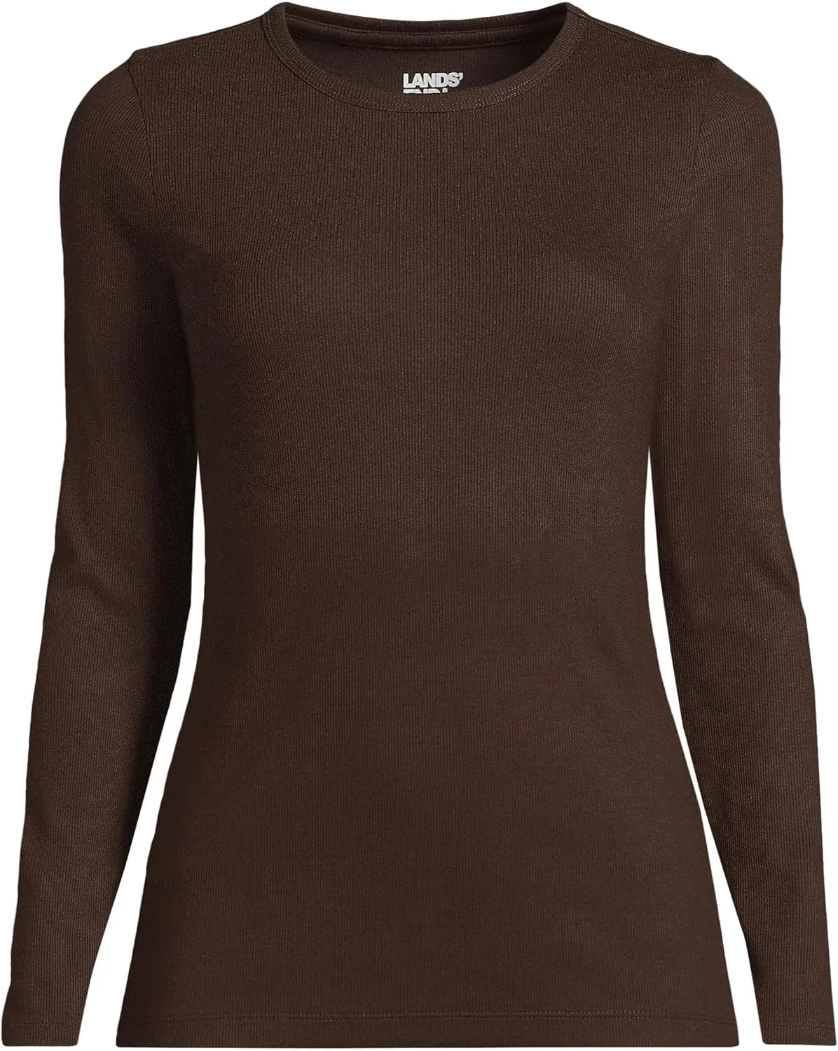 Lands' End Women's Cotton Rib Knit T-Shirt