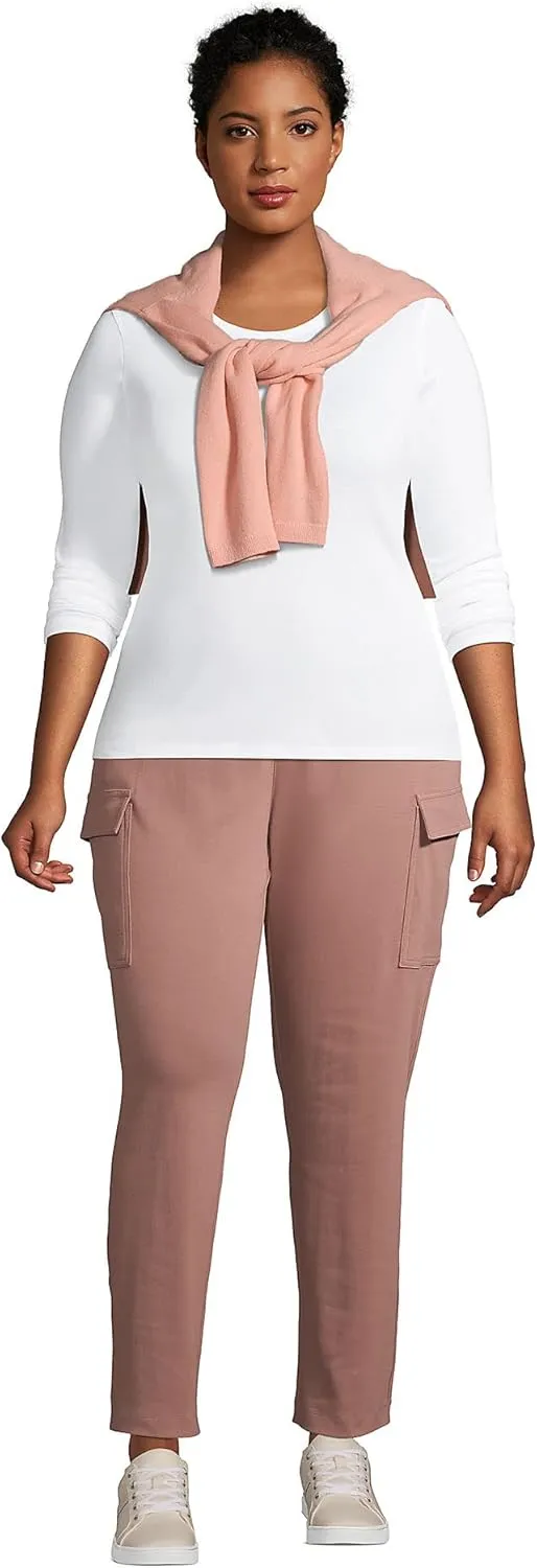 Lands' End Women's Cotton Rib Knit T-Shirt