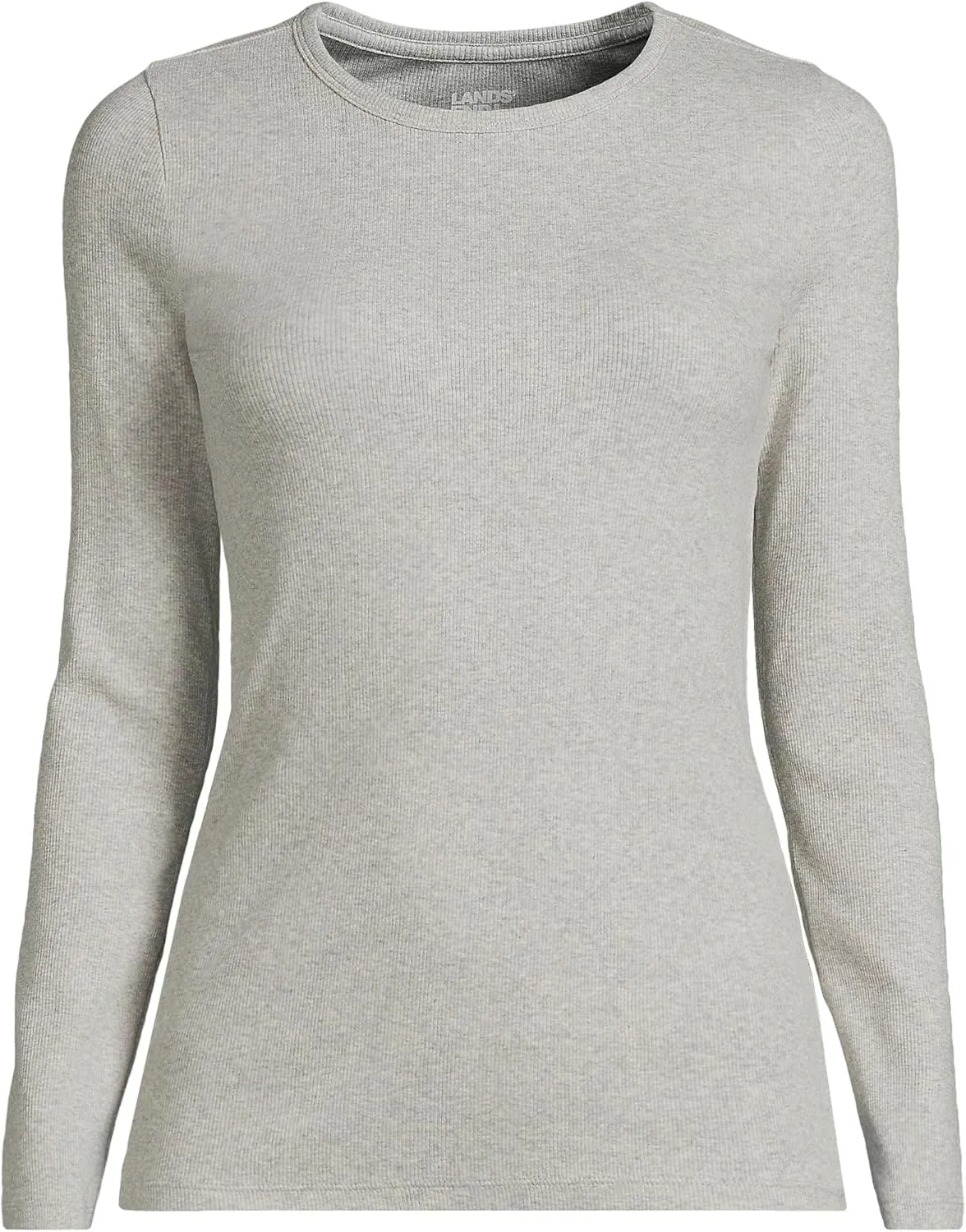 Lands' End Women's Cotton Rib Knit T-Shirt