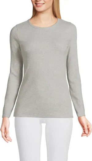 Lands' End Women's Cotton Rib Knit T-Shirt