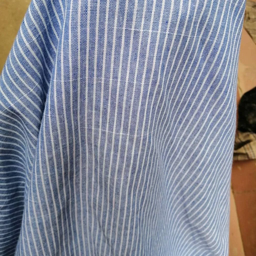 Linen Dresses for Women Summer Striped Sleeveless Crewneck Midi Dresses Casual Tshirt Dress with Pockets