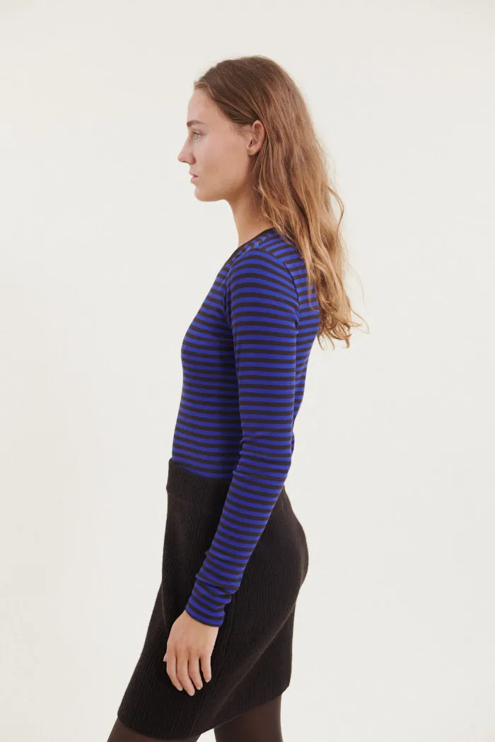 Ludmilla LS Tee - Chocolate torte/Clematis blue