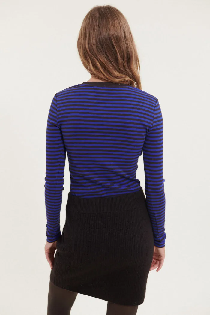 Ludmilla LS Tee - Chocolate torte/Clematis blue