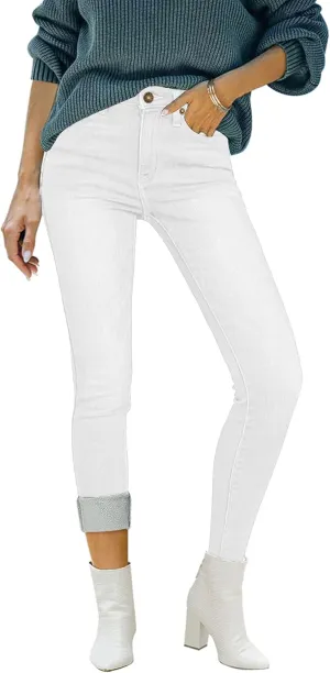 luvamia Women's Fleece Lined Jeans Winter Thermal Denim Jeggings Skinny High Waisted Stretch Warm Leggings