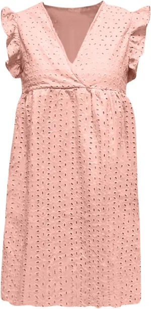 Maxi Dresses for Women 2024 Flowy Petite Mini Fairy V Neck Dress Ruffle Hollow Out Graduation Summer Cute Sundress