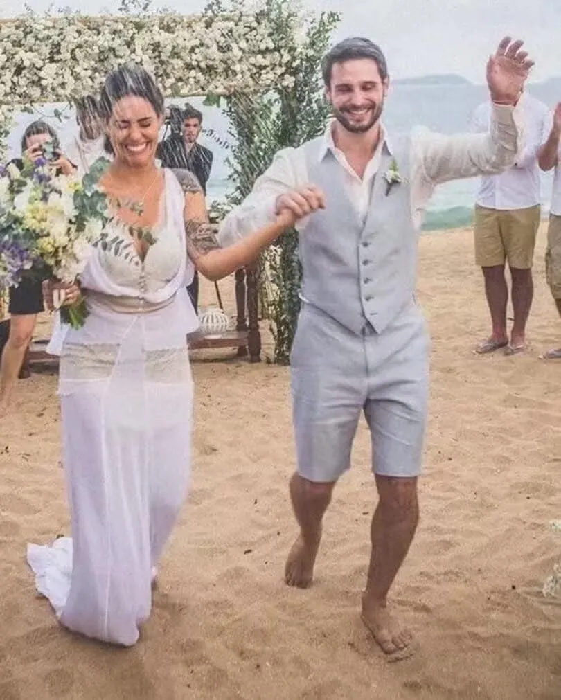 Men's 2 Piece Linen Suit Set Slim Fit Summer Short Suit Vest and Short Pants for Men Beach Wedding Groomsmen Suits