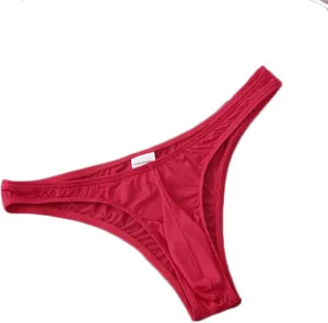 Men's Nylon Thongs Underwear Sexy Low Rise Bulge Pouch Briefs G-String Bikini Swimsuit