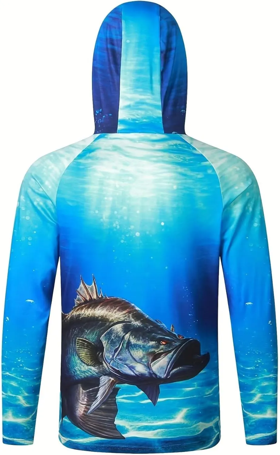 Men's UPF50  Sun Protection Hoodie Shirt Fashion Loose Long Sleeve Rash Guard Casual Fishing Shirt with Mask Quick Dry