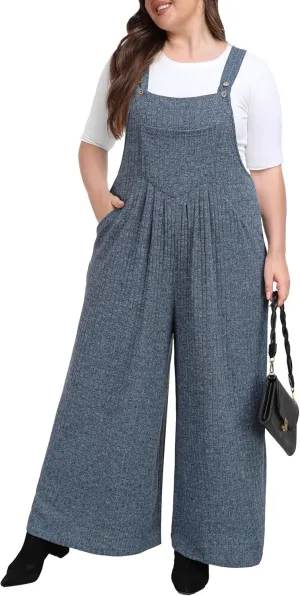 OLRIK Plus Size Winter Clothes For Women Adjustable Jumpsuits Overall With Pockets Casual 2025 Spring Fasion Romper