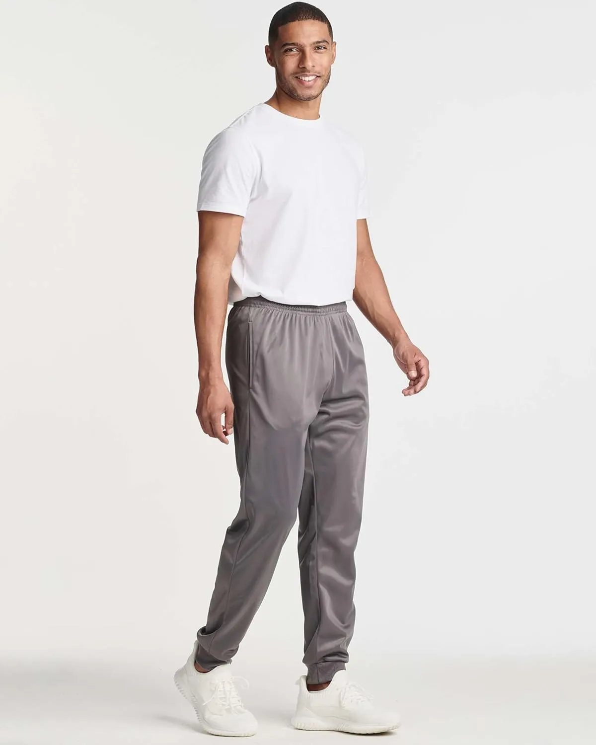 Real Essentials 3 Pack: Men's Tricot Active Athletic Casual Jogger Fleece Lined Sweatpants Pockets (Available in Big & Tall)