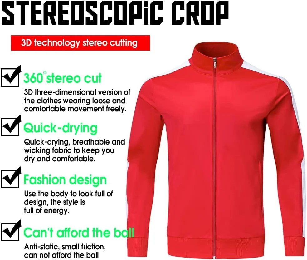 Shinestone Mens Tracksuit Set Sports Gym Training Suits Sportswear Sets with Full Zipper for Men
