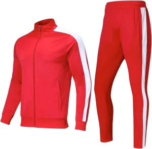 Shinestone Mens Tracksuit Set Sports Gym Training Suits Sportswear Sets with Full Zipper for Men