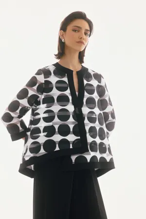 Signature Shadow Stripe Dot Print Swing Jacket