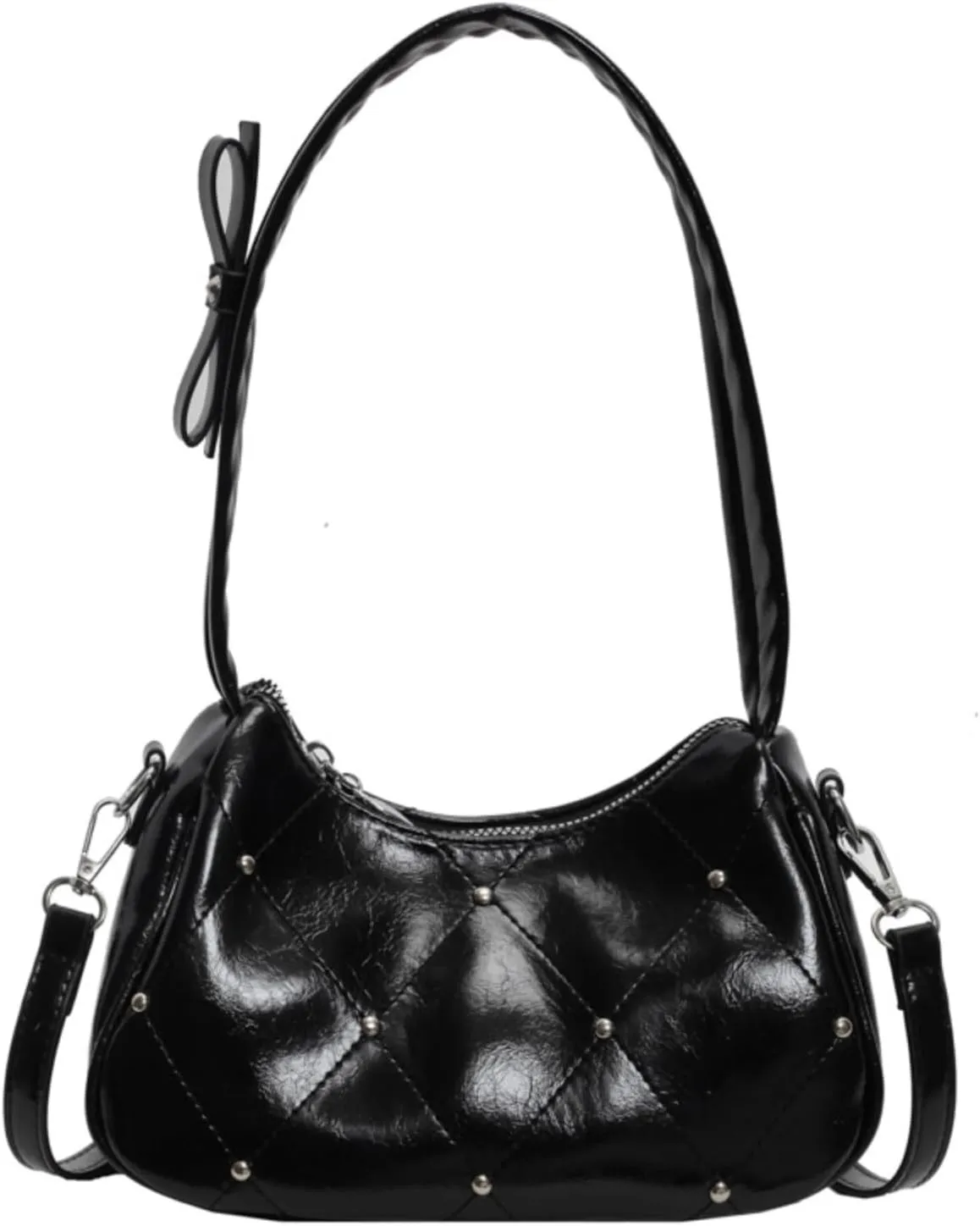Small Shoulder Bag for Women Studded Purse Coquette Purse Bow Purse Vegan Leather Bag Hobo Bag Aesthetics