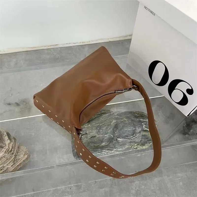 Studded Purse Vegan Leather Bag Hobo Bag Work Tote Bag Designer Bag Streetwear 2000s Purse Aesthetics