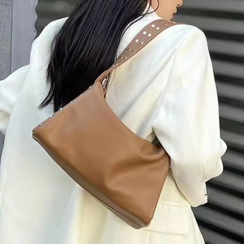 Studded Purse Vegan Leather Bag Hobo Bag Work Tote Bag Designer Bag Streetwear 2000s Purse Aesthetics