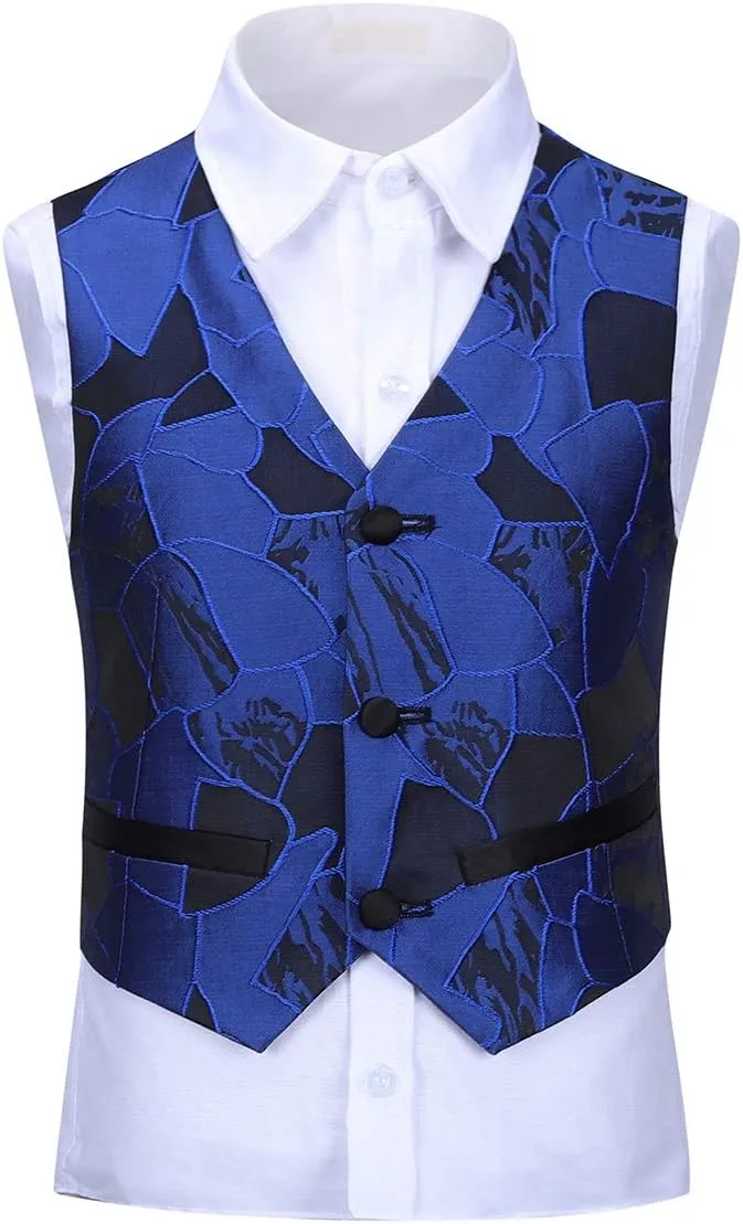SWOTGdoby Boys Suits 3 Piece Slim Fit Kids Tuxedo Suits for Boys Formal Dress Blazer Jacket Pants Vest Wedding Party Prom