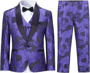 SWOTGdoby Boys Suits 3 Piece Slim Fit Kids Tuxedo Suits for Boys Formal Dress Blazer Jacket Pants Vest Wedding Party Prom