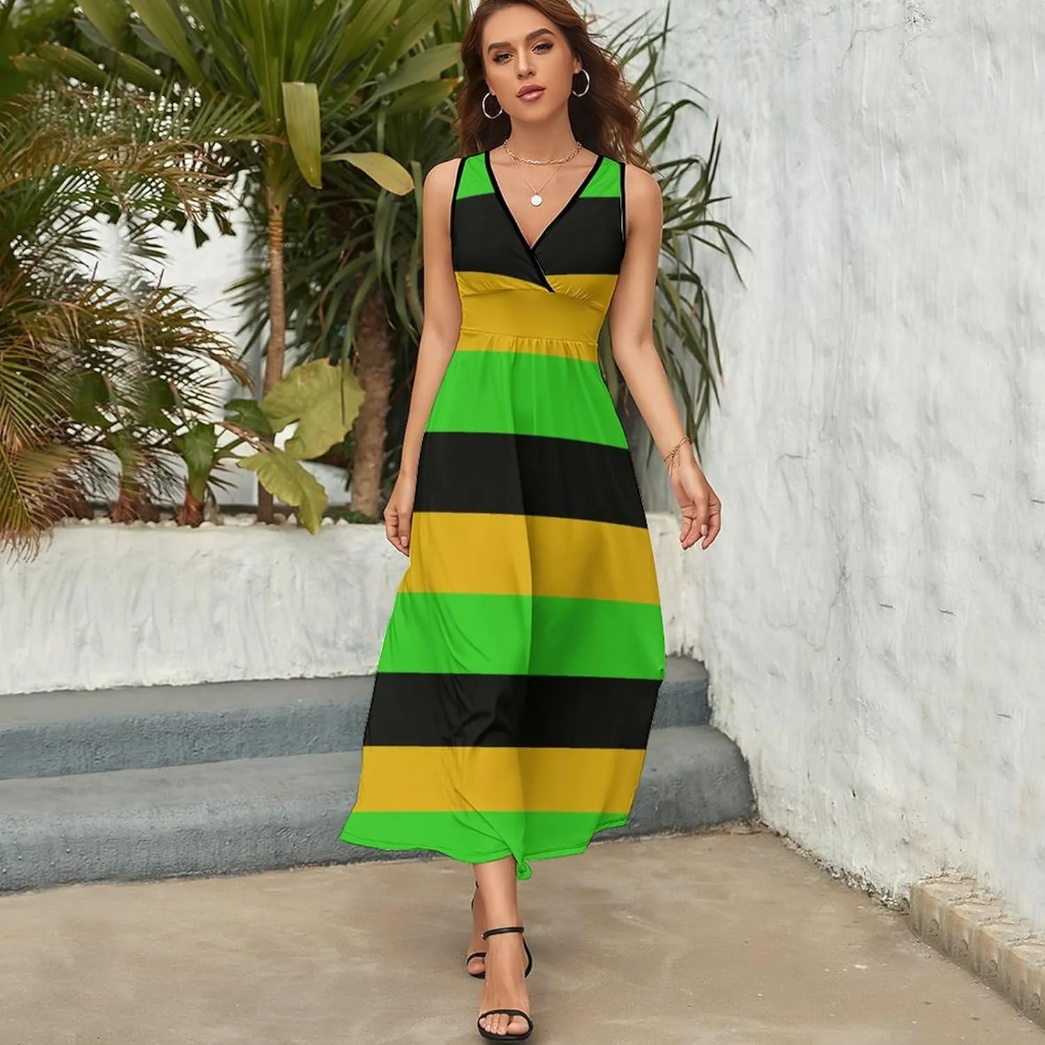 TAIZIYEAH Jamaica Long-Sleeve Bodycon Dress Womens Sundress Casual Summer Sexy Beach Clothes 2023