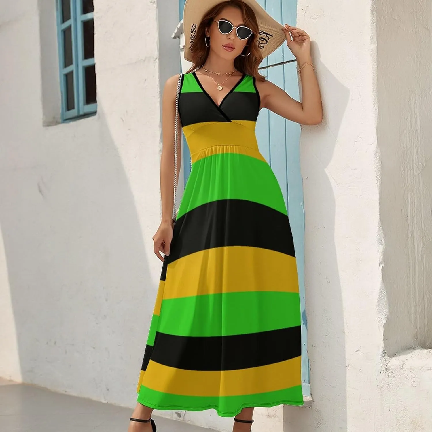 TAIZIYEAH Jamaica Long-Sleeve Bodycon Dress Womens Sundress Casual Summer Sexy Beach Clothes 2023