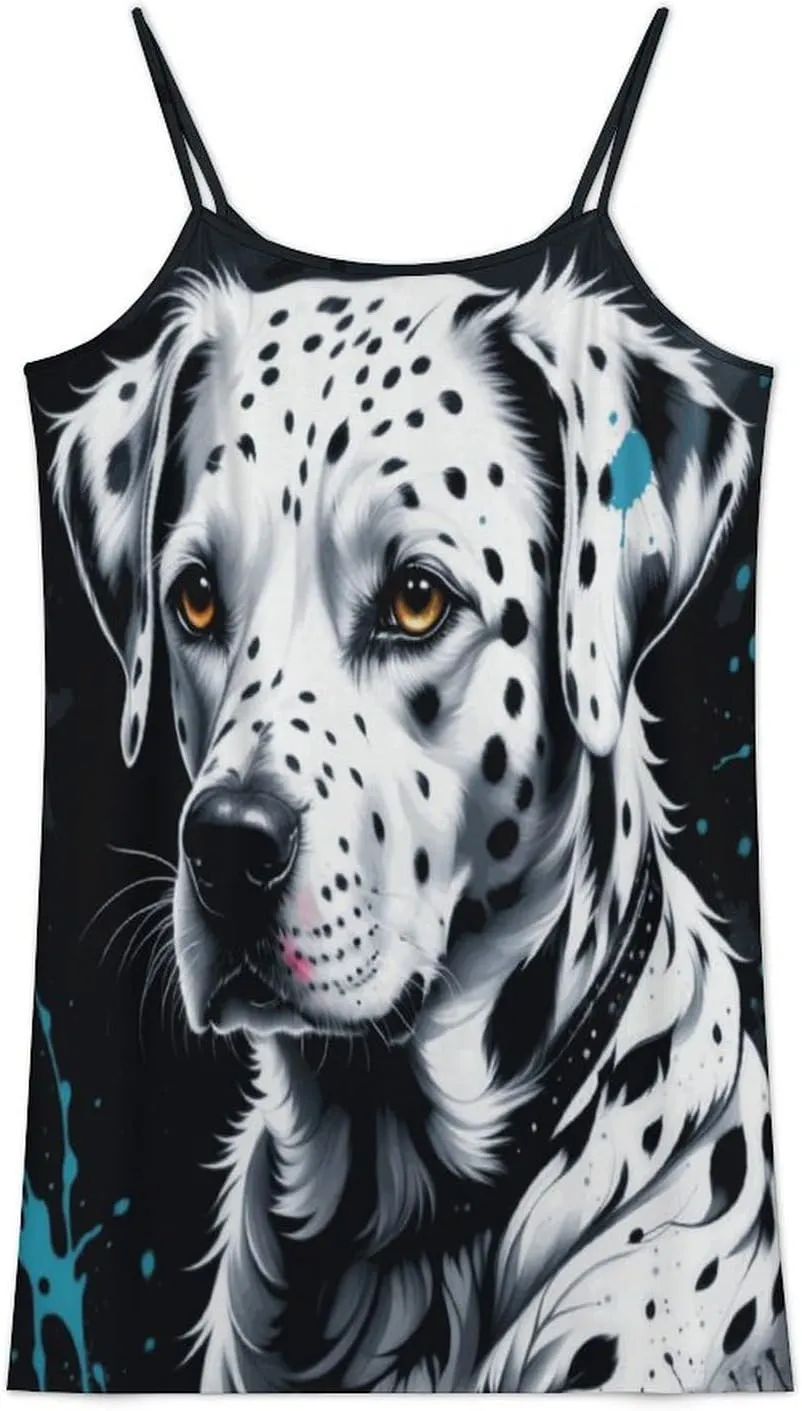 TAIZIYEAH Spotted Dog Casual Tank Top Skirt Womens Sundress Casual Summer Sexy Beach Clothes