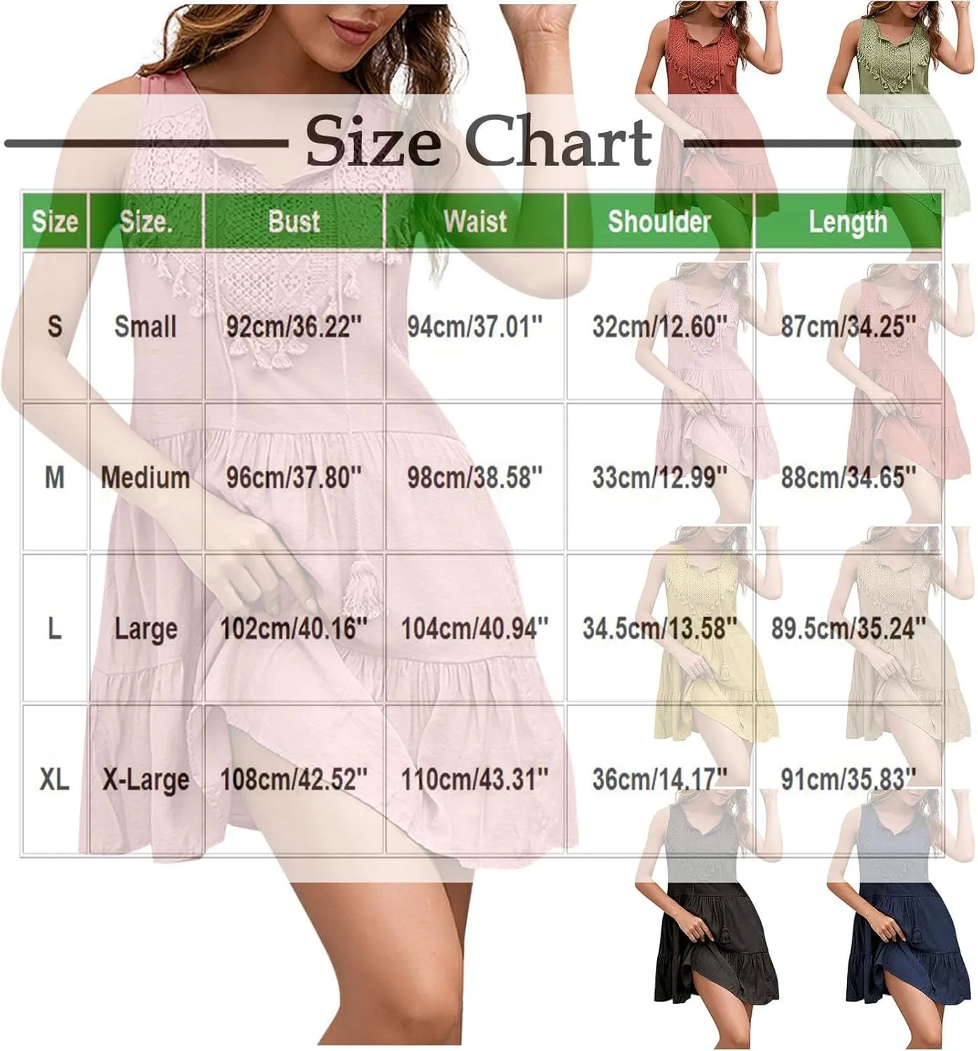 Women Summer V Neck Lace Crochet Patchwork Mini Tank Dress Sleeveless A-Line Tiered Ruffle Boho Beach Vacation Sundress