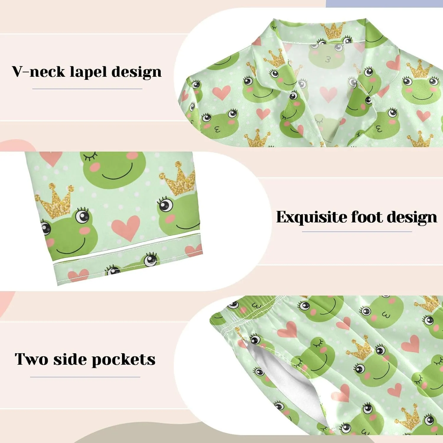 Women's Pajama Set Long Sleeve Sleepwear for Women 2 Piece Soft Satin Pjs Lounge Sets with Pockets S-XXL