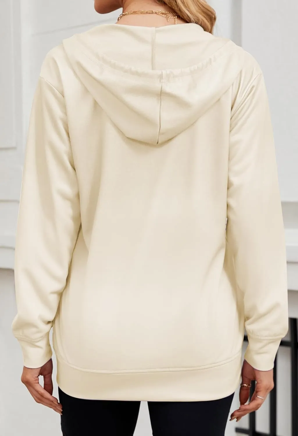 Women's Zip Up Hoodies Long Sleeve Sweatshirts Fall Outfits Casual Oversized Full Zip Hooded Jacket 2025 Fashion